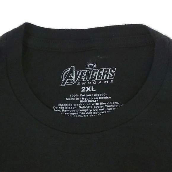 Marvel Avengers Endgame Gold Tone Graphic Black T-Shirt Mens 2XL - Picture 3 of 4